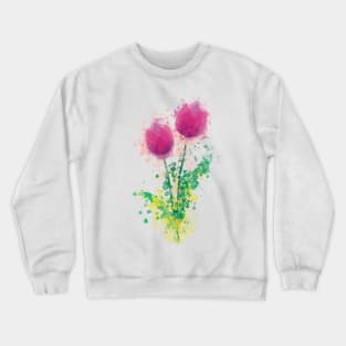 Watercolor Tulips Crewneck Sweatshirt